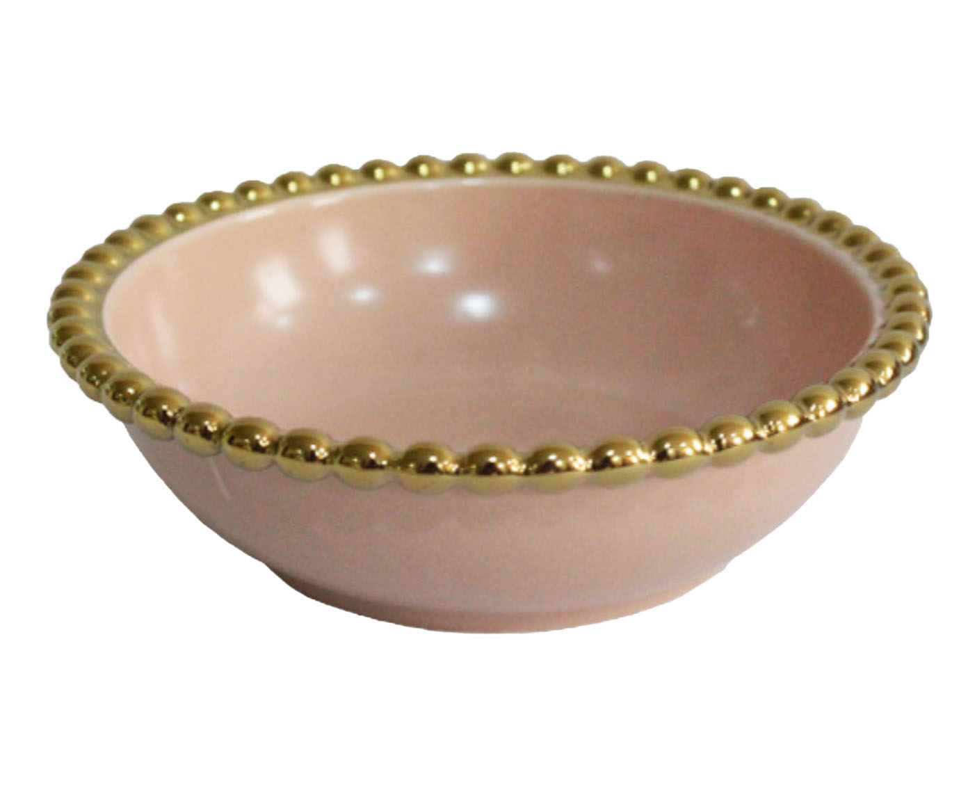 Bowl em Porcelana Borda Bolinhas Belini Dourada image number 0
