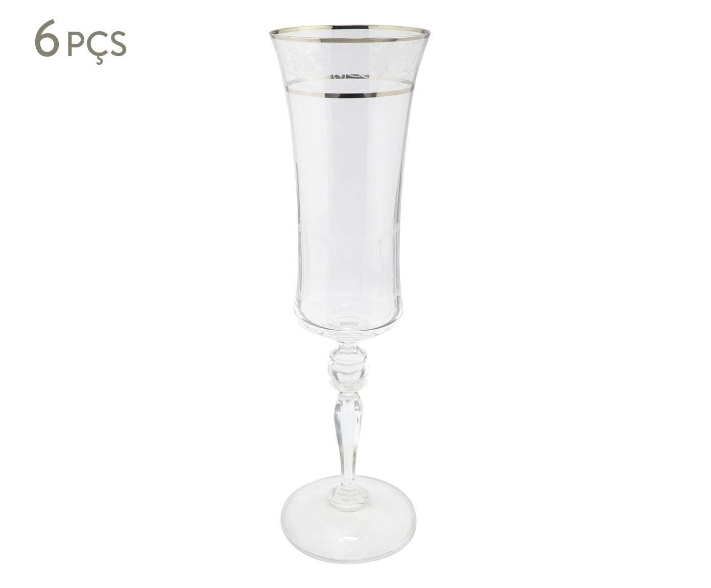 Jogo de Ta&ccedil;as para Champanhe em Cristal Grace Platinum Rim - image 0