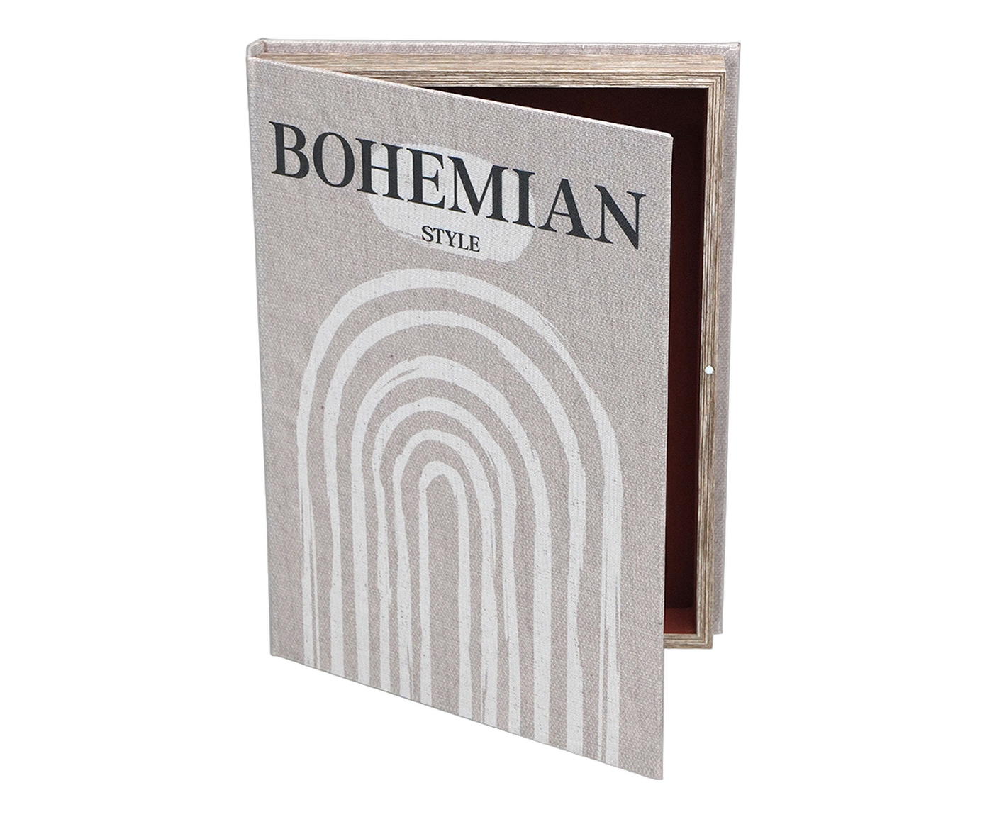 Caixa Decorativa Livro Bohemian Marrom e Off-white - image 1