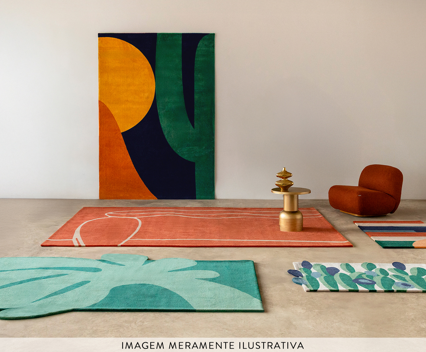 Tapete Abaporu de Tarsila do Amaral Colorido - image 1
