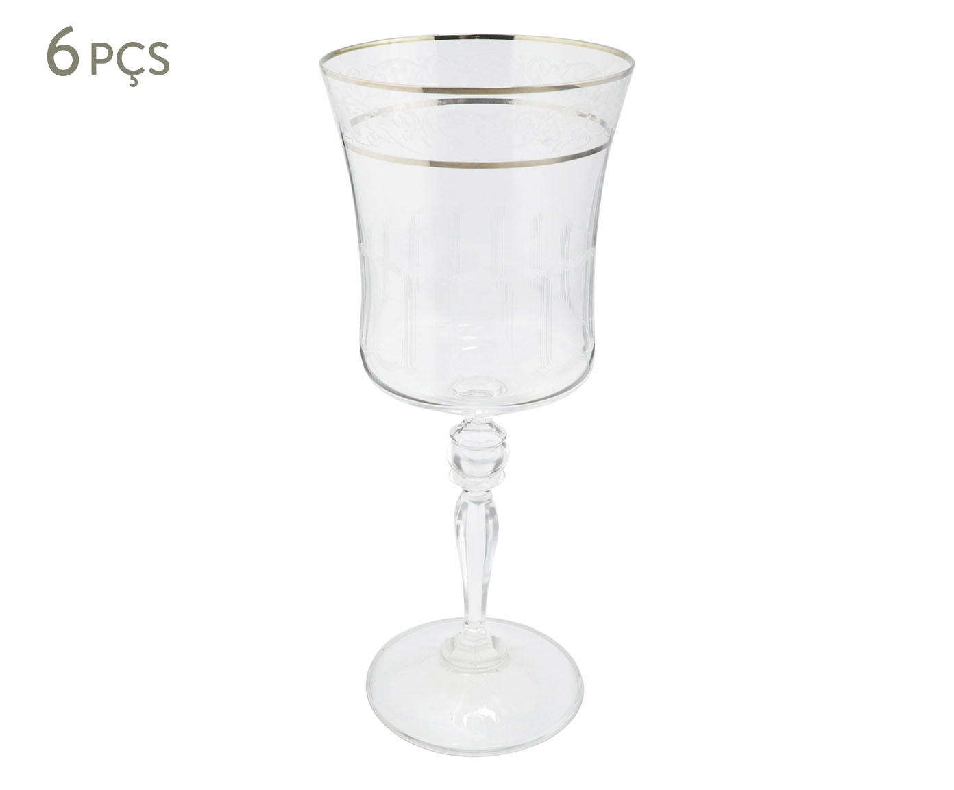 Jogo de Ta&ccedil;as para &Aacute;gua Grace em Cristal Platinum Rim - image 0