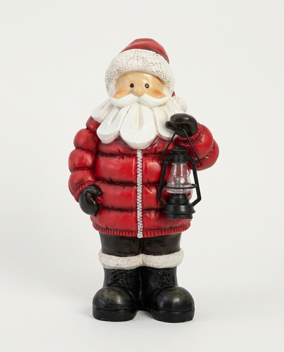 Figura Decorativa Noel com Lanterna em Resina image number 2