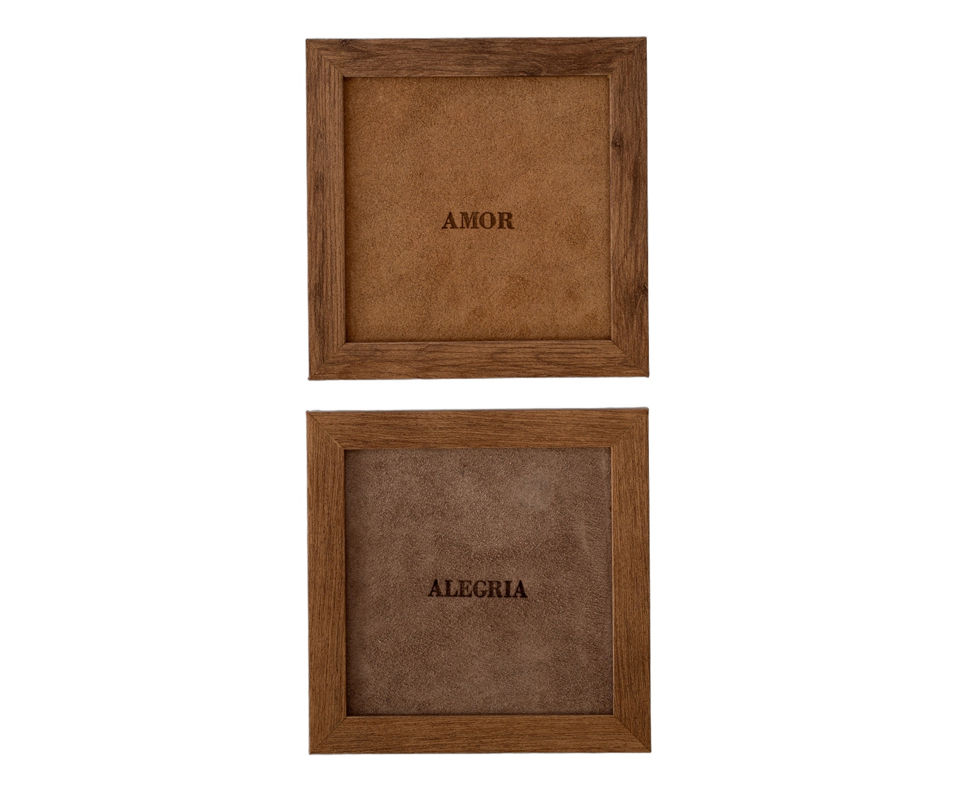Jogo de Quadros "Amor e Alegria" Caramelo e Fendi - image 1