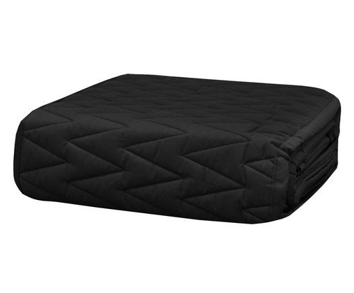 Saia para Cama Box Matelass&ecirc; Zig Preta 200 Fios - image 0
