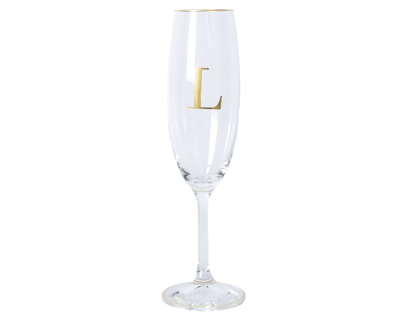 Ta&ccedil;a para Champagne em Cristal Inicial Gold L image number 0