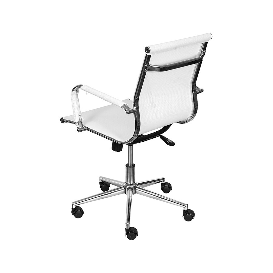 Cadeira Girat&oacute;ria com Rod&iacute;zios Office Eames Tela Branca image number 2