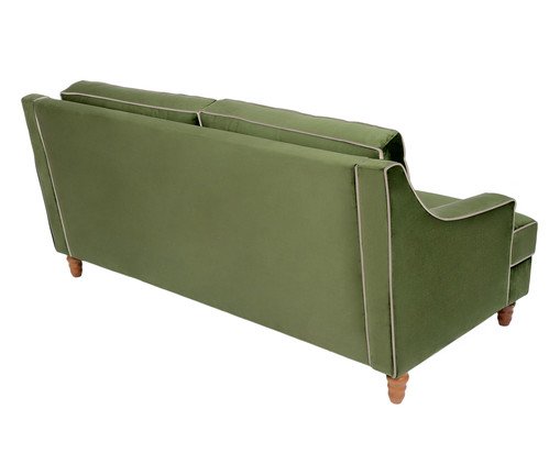 Sof&aacute; Windsor em Veludo - Verde com Vivo Cru image number 9