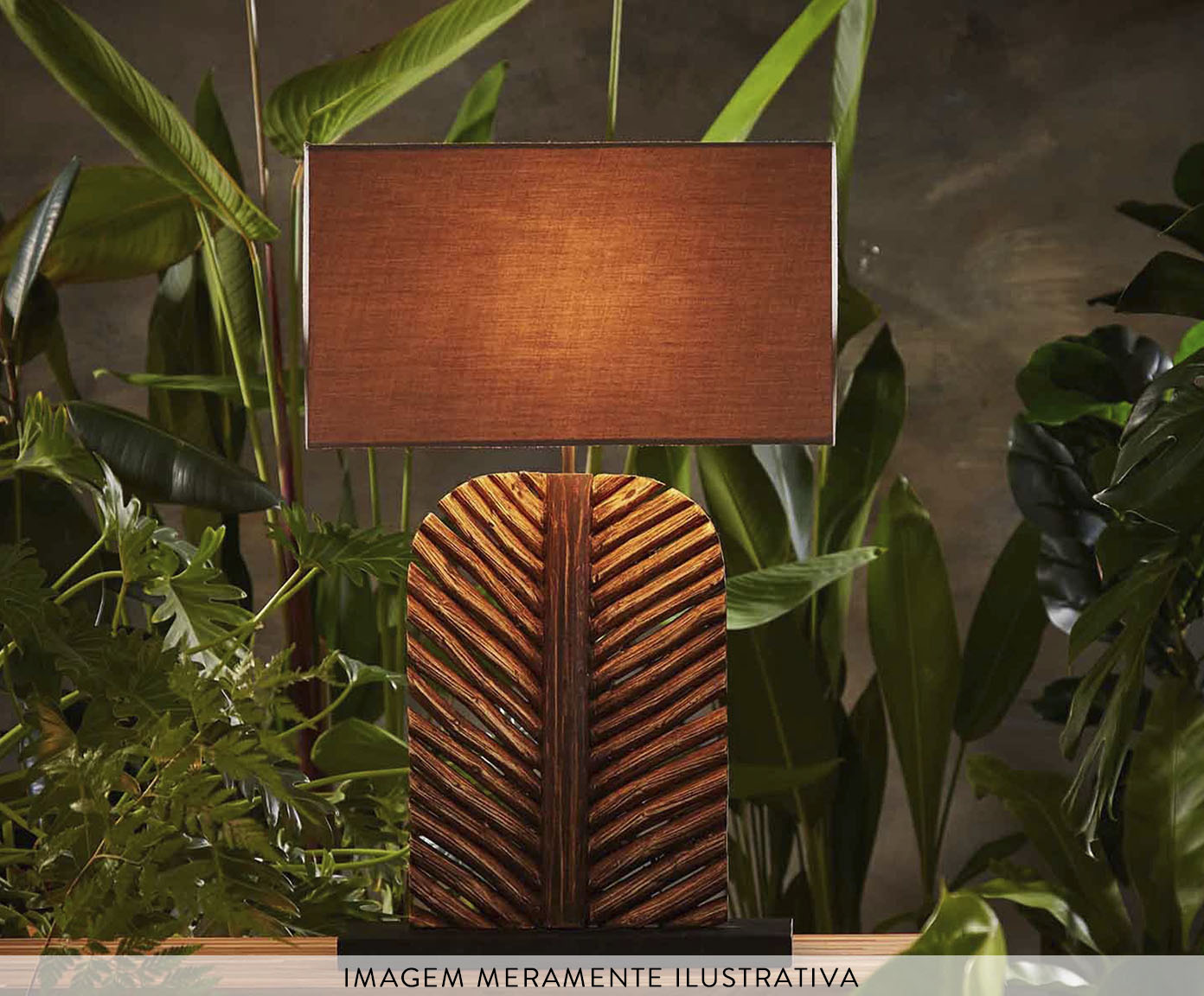 Lumin&aacute;ria de Mesa Forresta Leaf Bivolt image number 1
