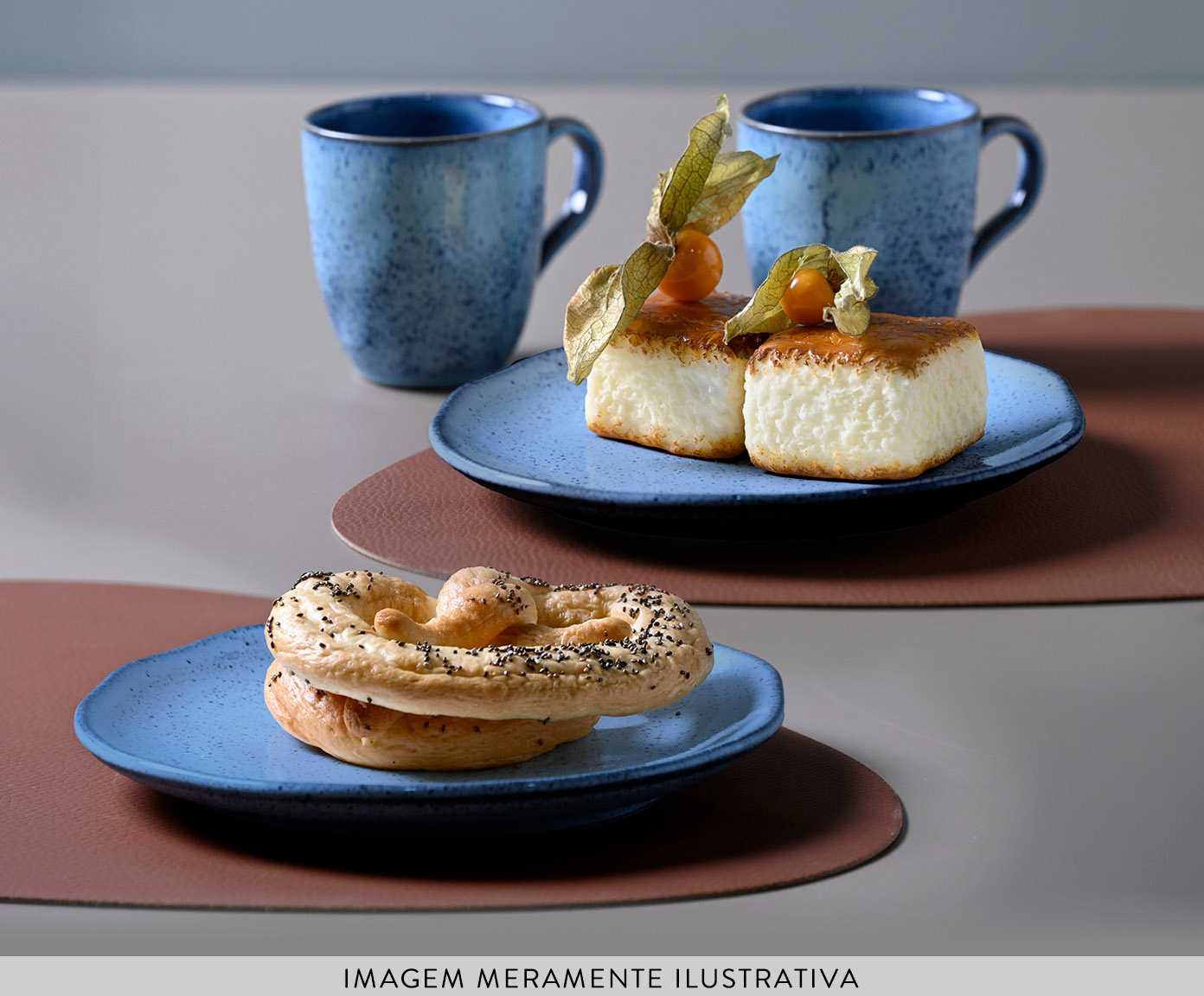 Jogo para Lanche Org&acirc;nico Breeze Azul Claro image number 1
