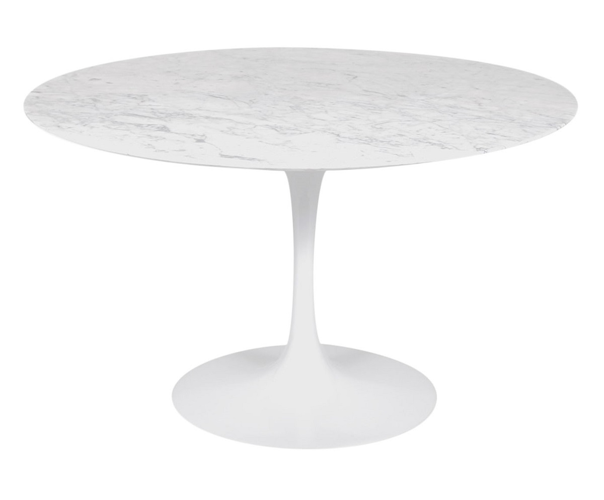 Mesa Saarinen Redonda Carrara Base Branca image number 2