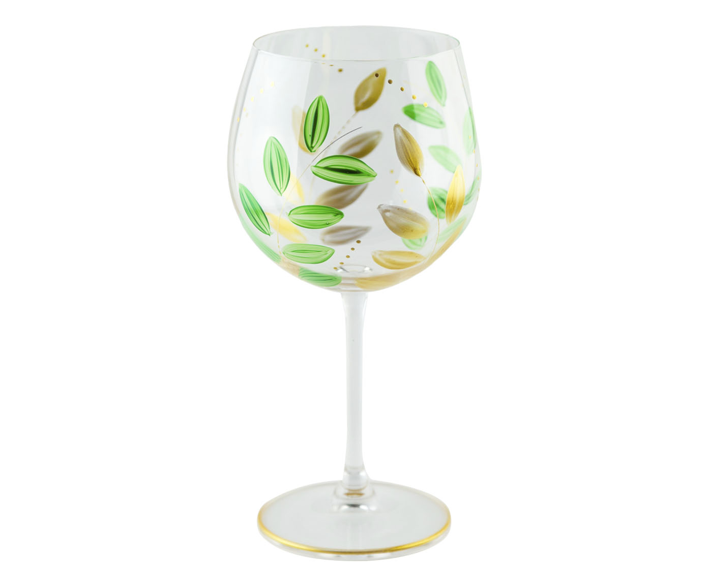 Ta&ccedil;a em Cristal Luz Verde e Dourada - image 0