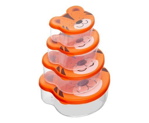 Jogo de Potes para Armazenamento Tigre Laranja image number 0