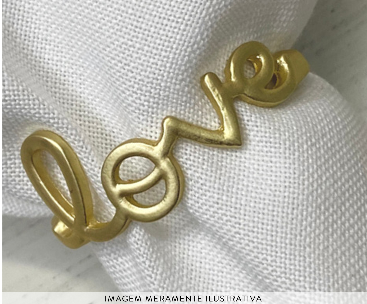 Jogo de An&eacute;is para Guardanapo Love - Dourado image number 1