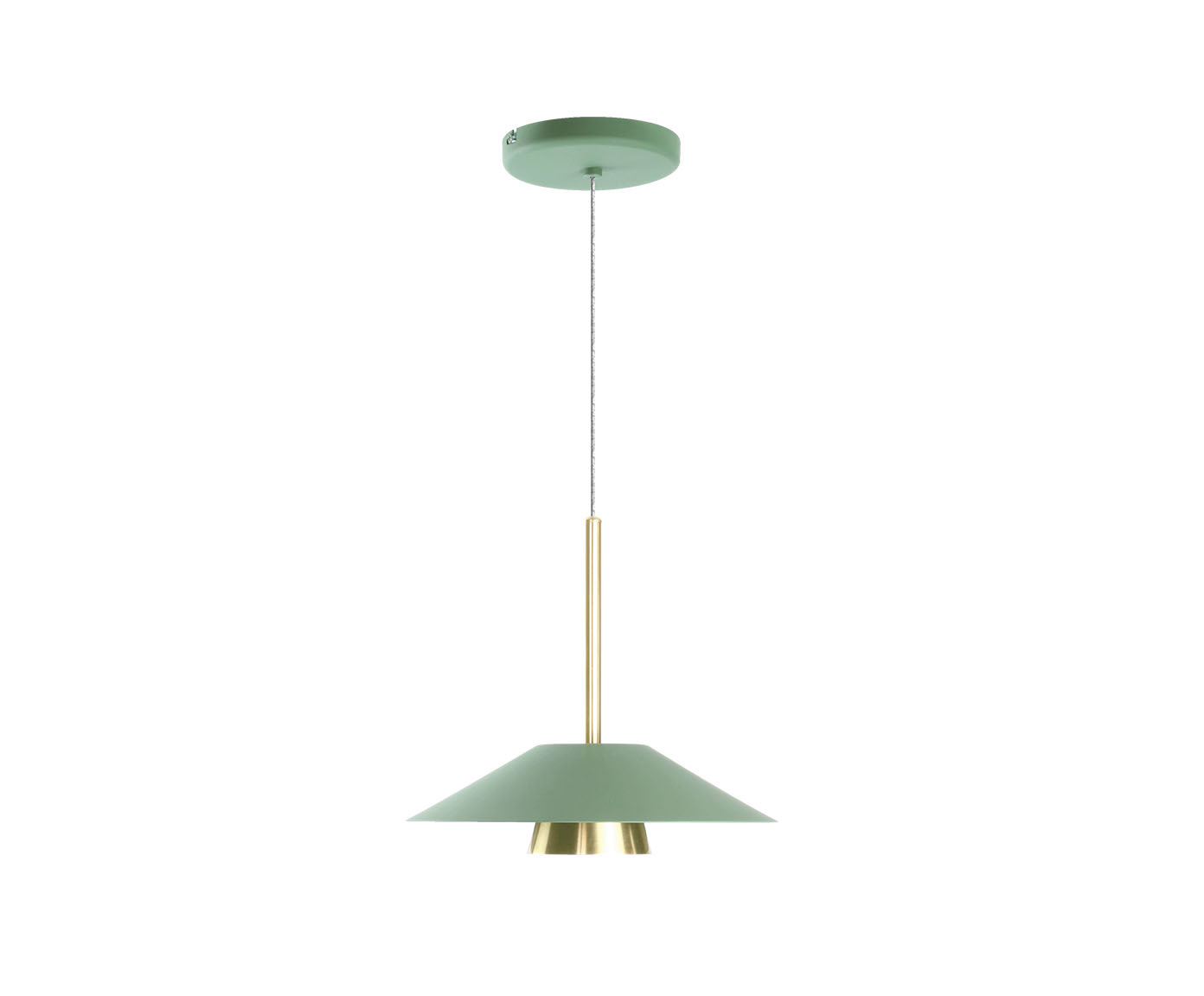 Pendente Llio Bivolt - Verde e Dourado Escovado - image 1
