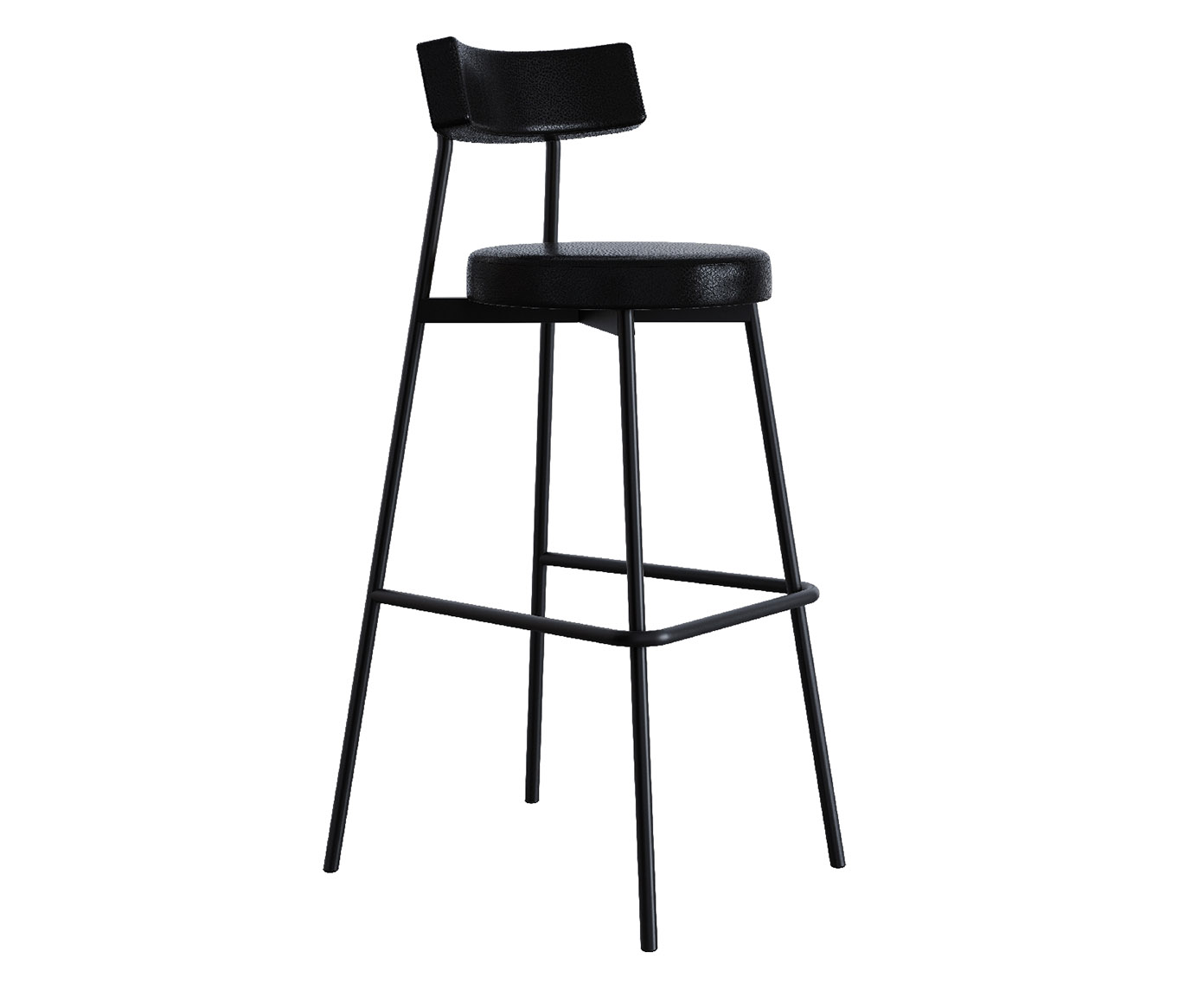 Banqueta Alta Stout Courino Preto - image 0