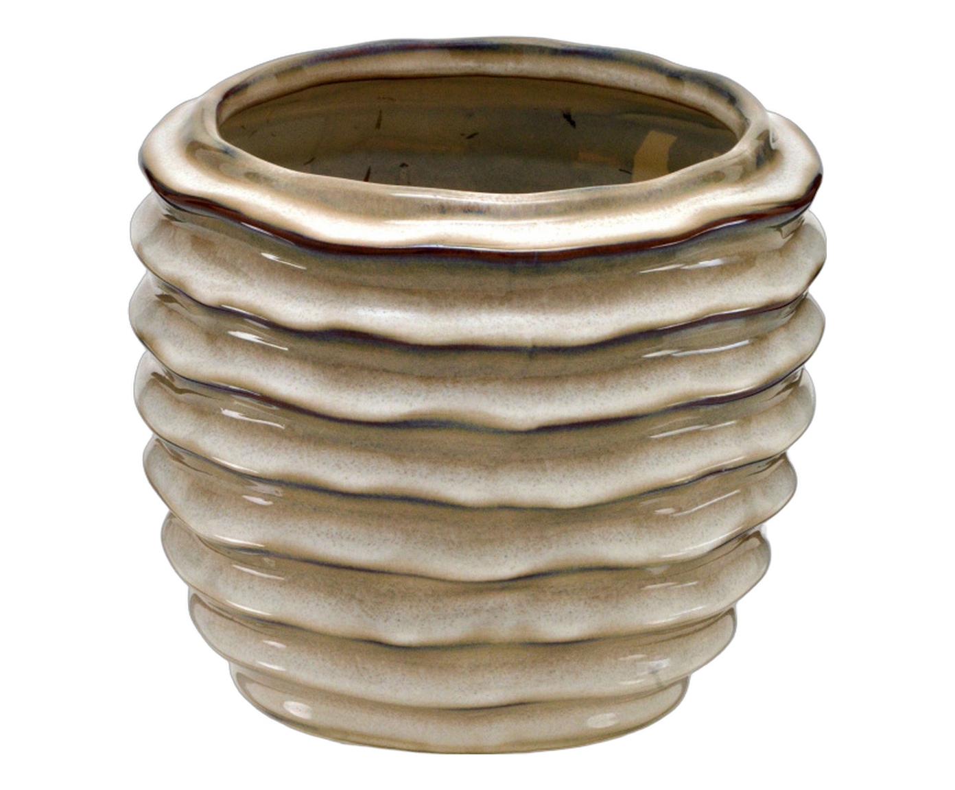 Cachepot Decorativo Virena Creme e Marrom image number 1