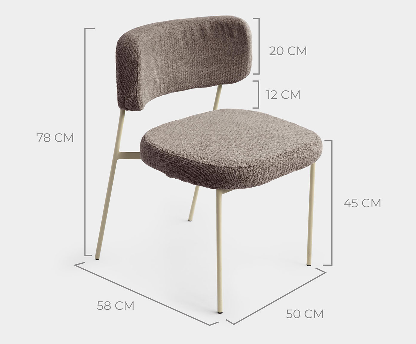 Cadeira Slim Boucle Cinza e Taup&eacute; image number 1