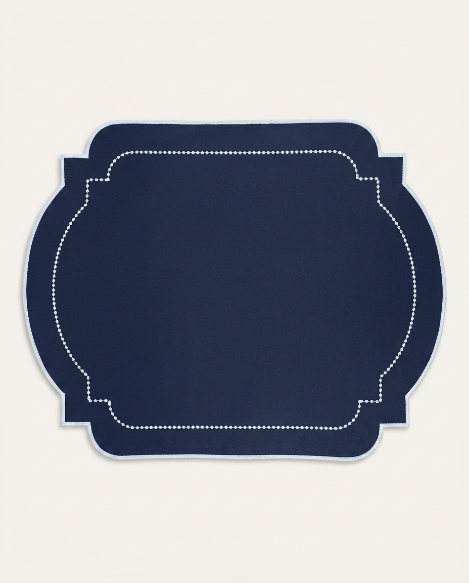 Lugar Americano em Nylon Fancy Azul Marinho image number 0