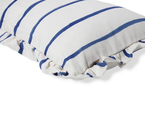 Capa de Almofada Retangular Estampada com Babados Listras Ol&iacute;via Azul Marinho image number 4