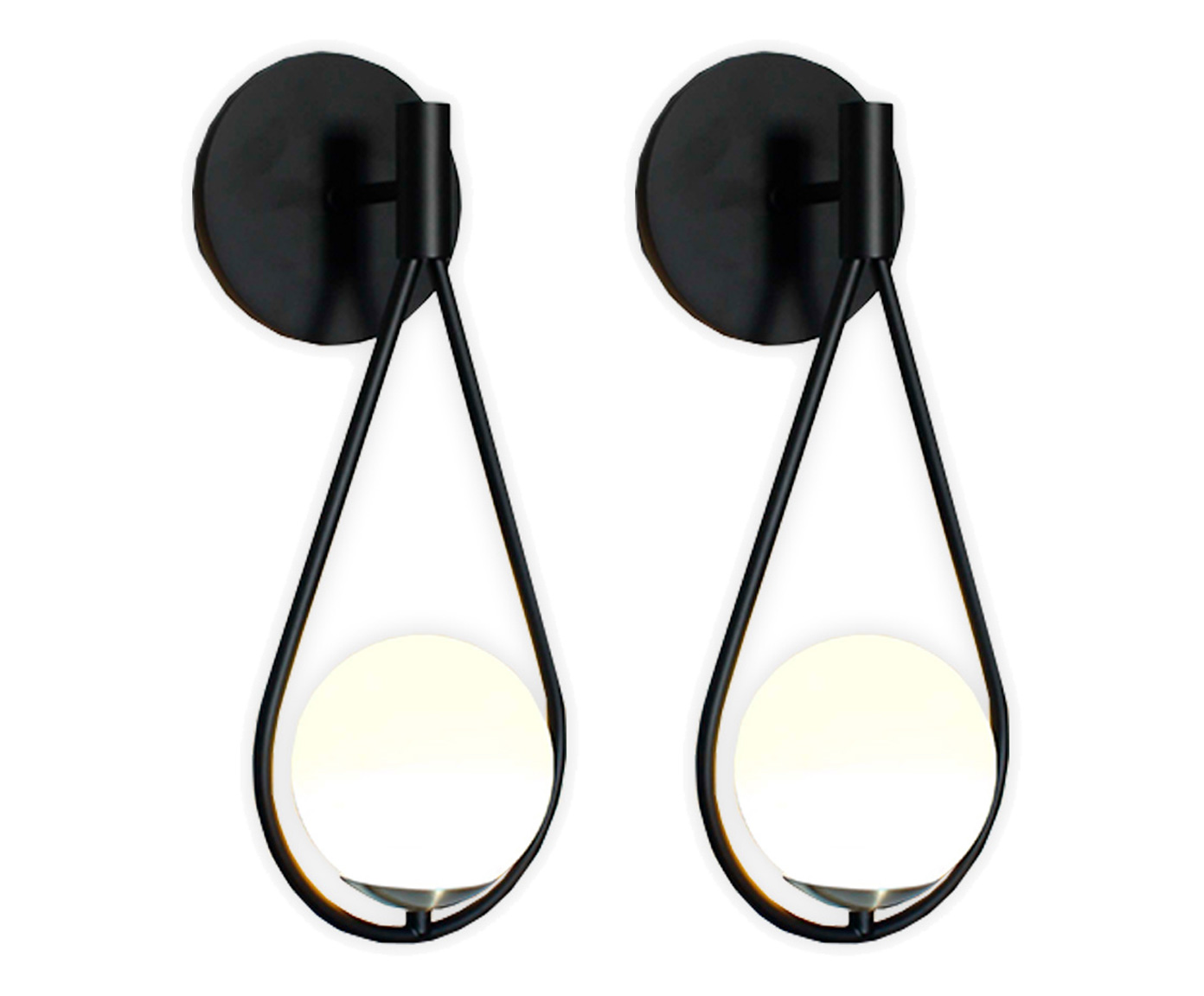 Jogo de Arandelas Moon Gota Preto - Bivolt image number 0