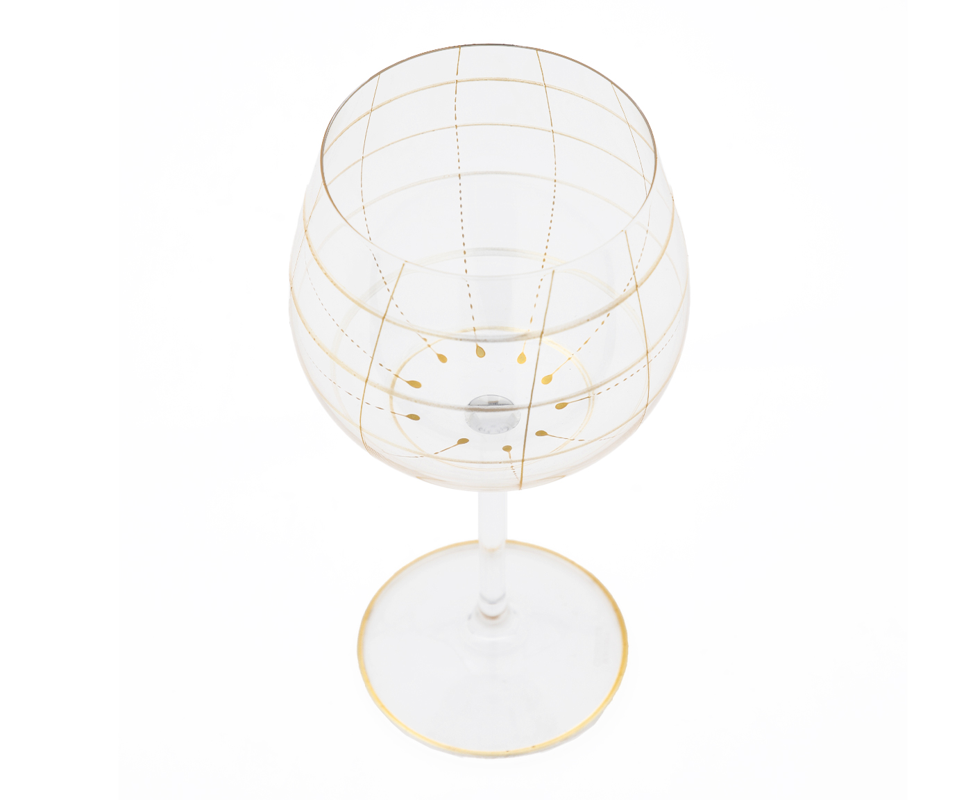 Ta&ccedil;a de Gin em Cristal Grid Dourado image number 2