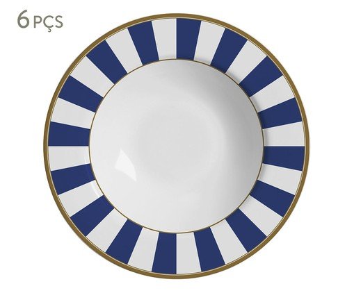 Jogo de Pratos Fundos Stripe Azul - image 0