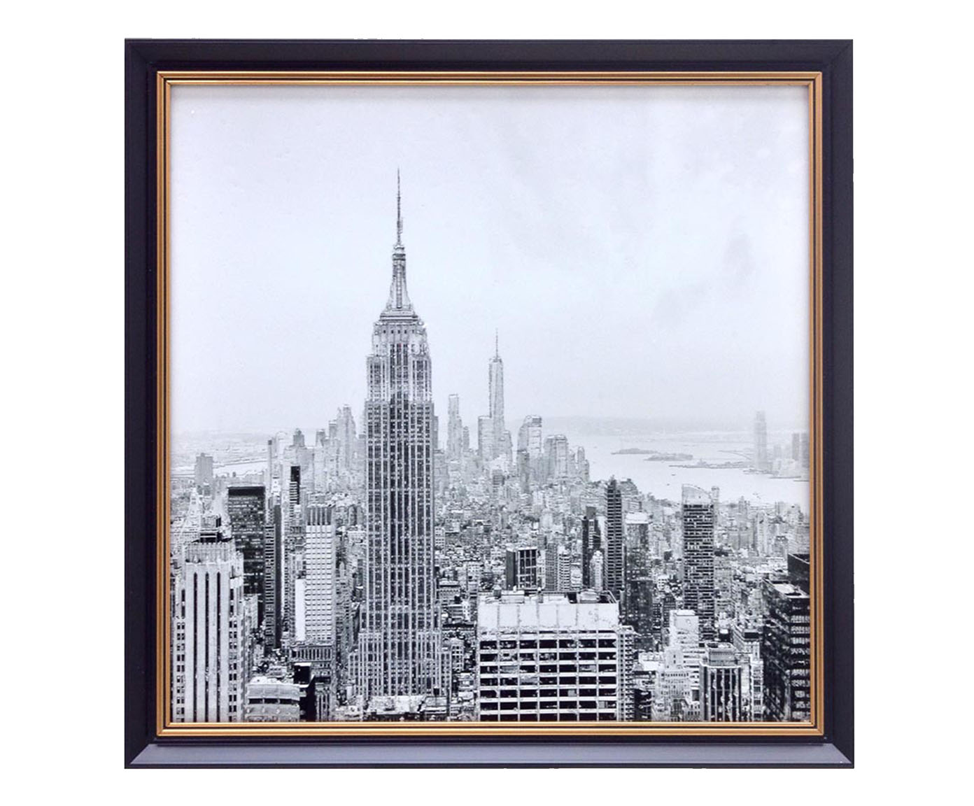 Quadro New York Preto, Branco e Dourado image number 0