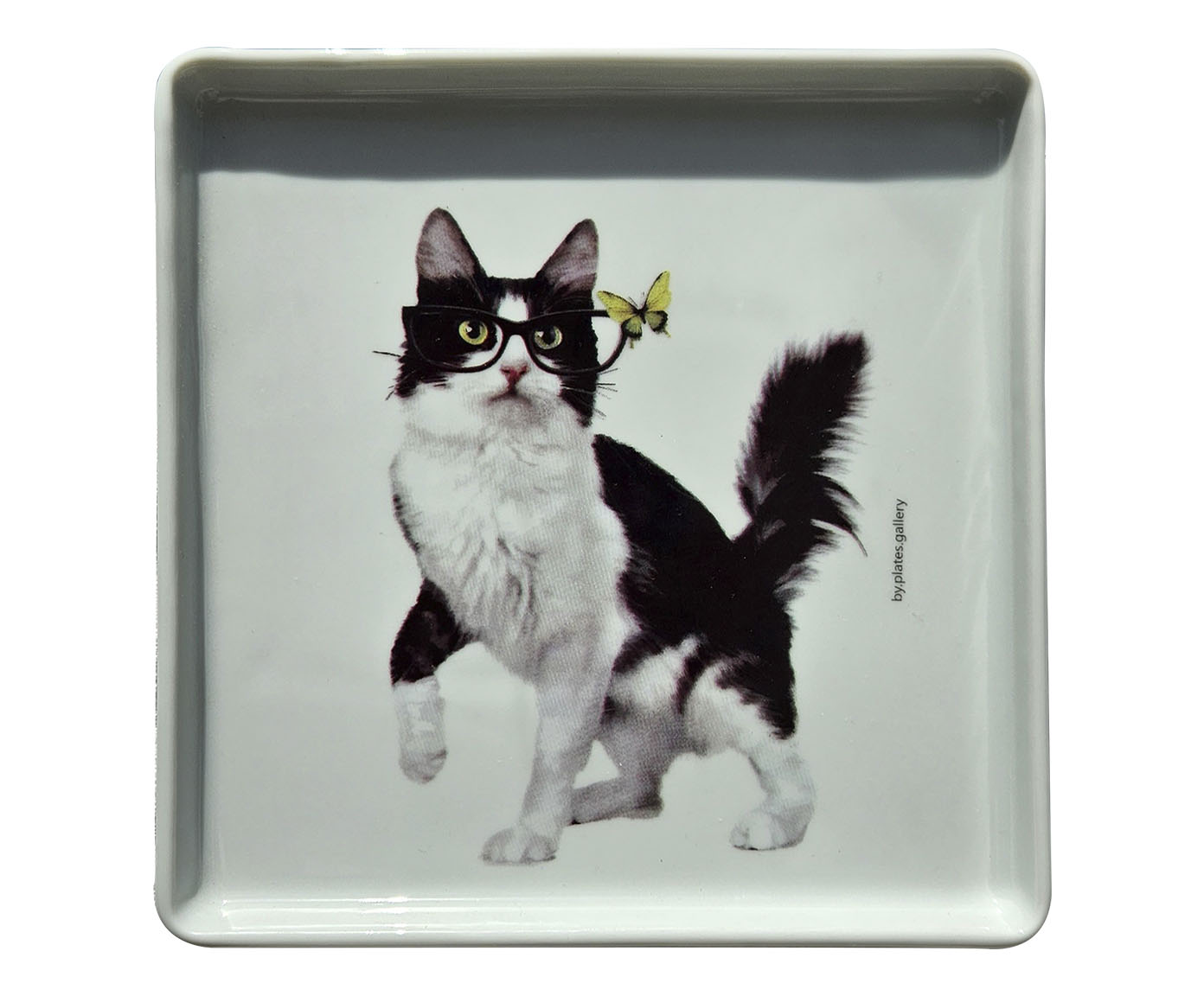 Prato de Porcelana Gata Isabelle And Butterfy - image 0