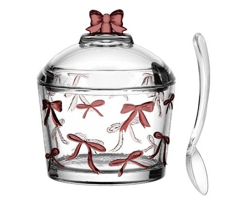 A&ccedil;ucareiro com Colher em Cristal Ecol&oacute;gico Belle Ros&eacute; Vintage image number 0