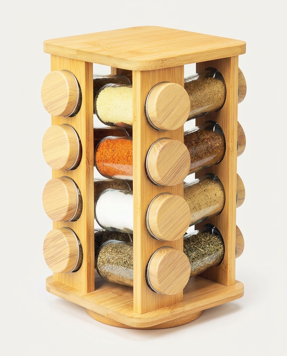 Jogo de Porta Condimento com Suporte Bambu - image 1
