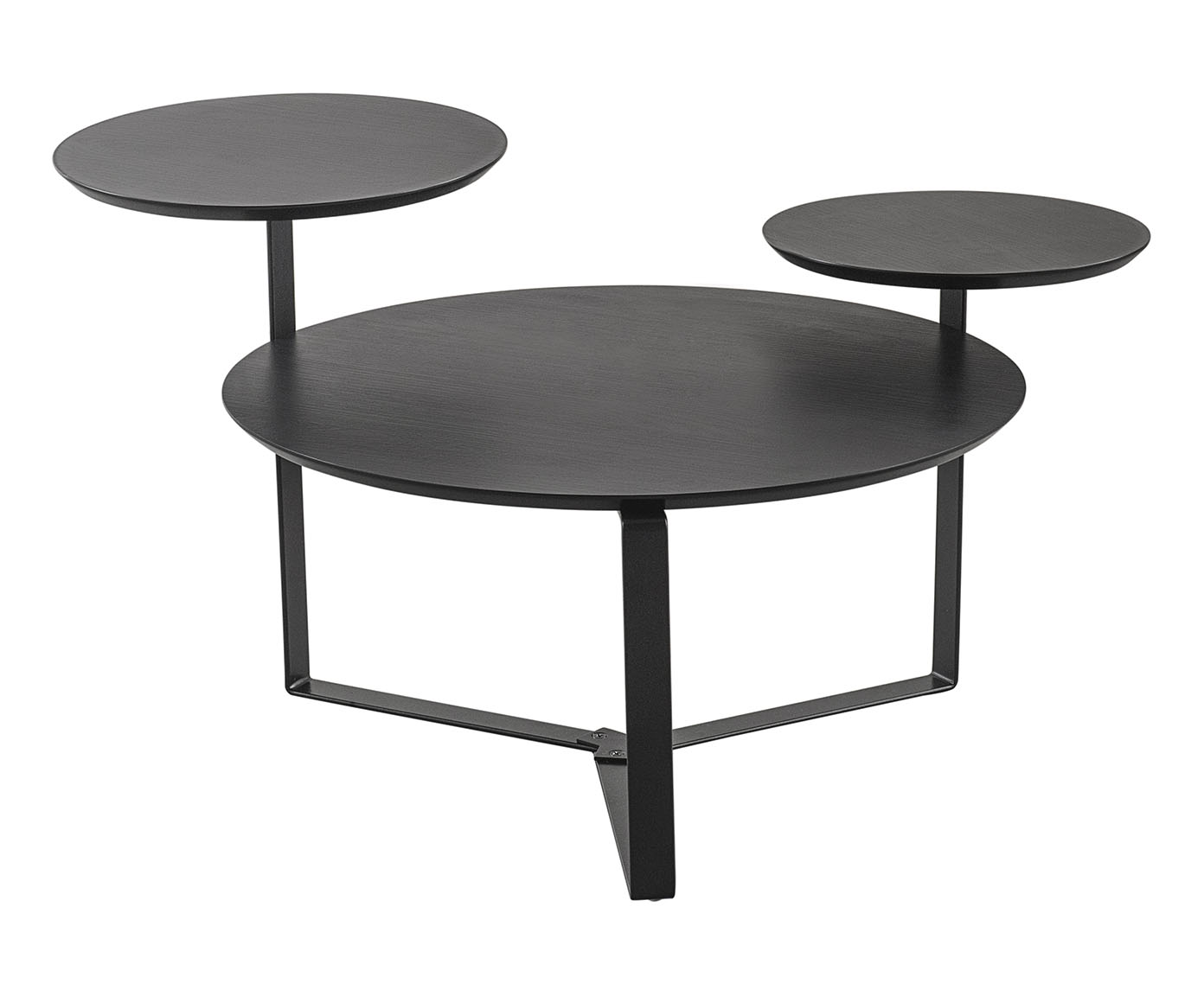 Mesa de Centro Tr&ecirc;s Tampos Chanfrada Org&acirc;nica Nero e Preto - image 0