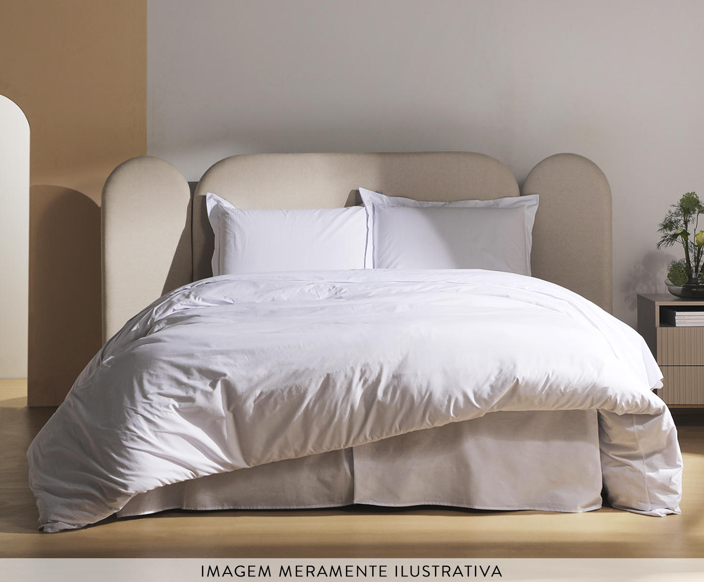 Saia para Cama Box com Pregas Colors Branca 200 Fios image number 1