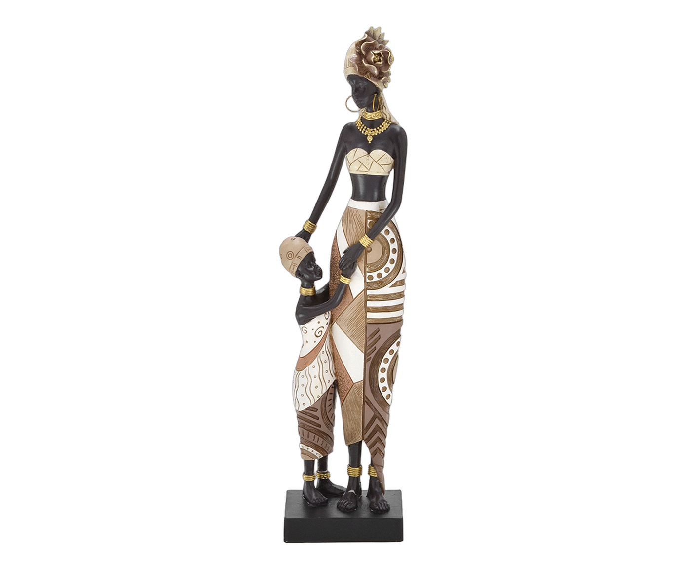Africana Decorativa Makena Marrom e Preto image number 0