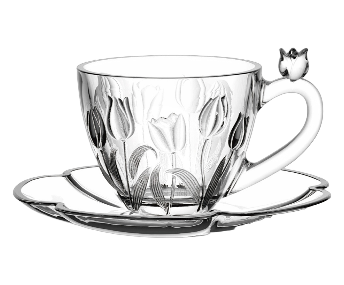 Jogo de X&iacute;caras para Caf&eacute; em Cristal Ecol&oacute;gico Tulipa image number 1