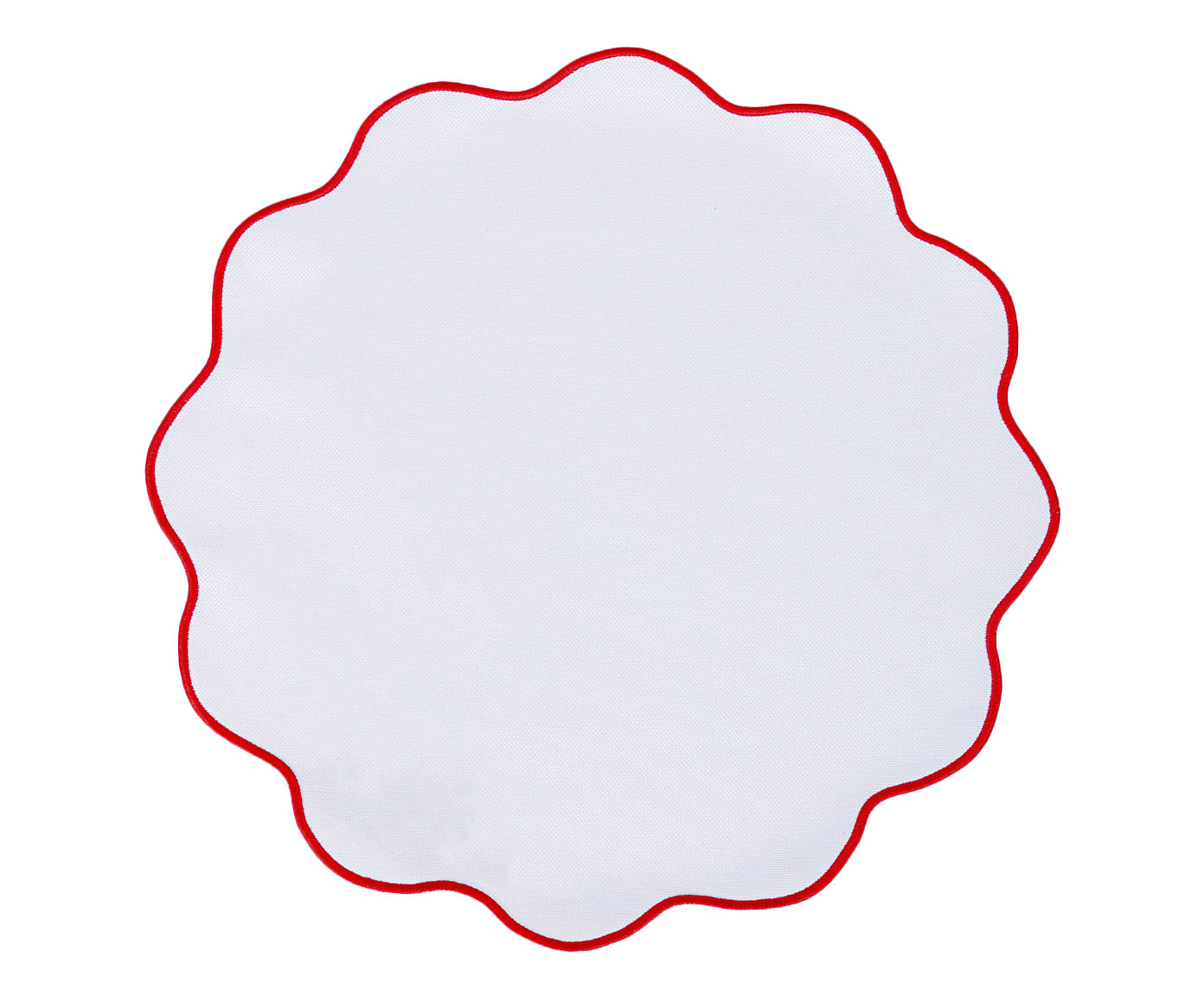Lugar Americano Redondo Flower Branco e Vermelho image number 0