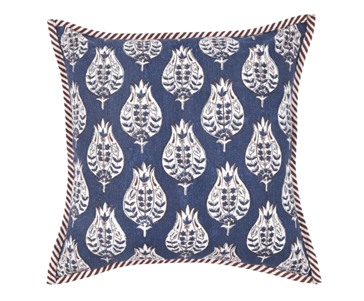 Capa de Almofada Medalh&atilde;o Blockprint Azul image number 0