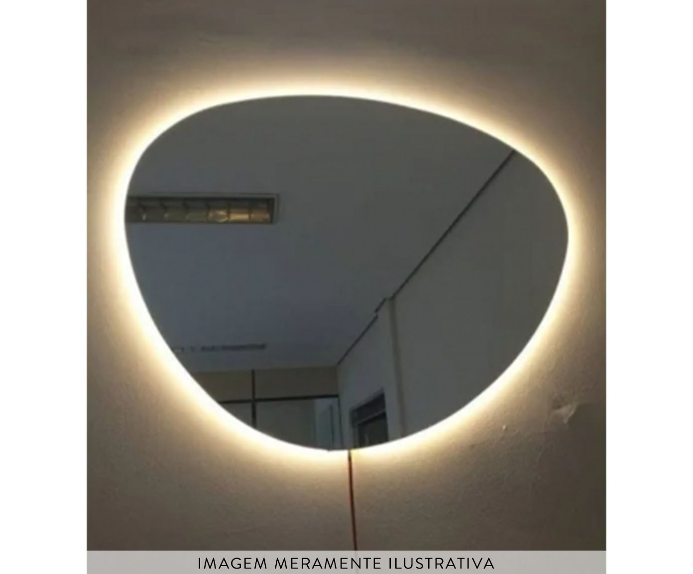 Espelho Lapidado Org&acirc;nico com Led Amarelo - image 1