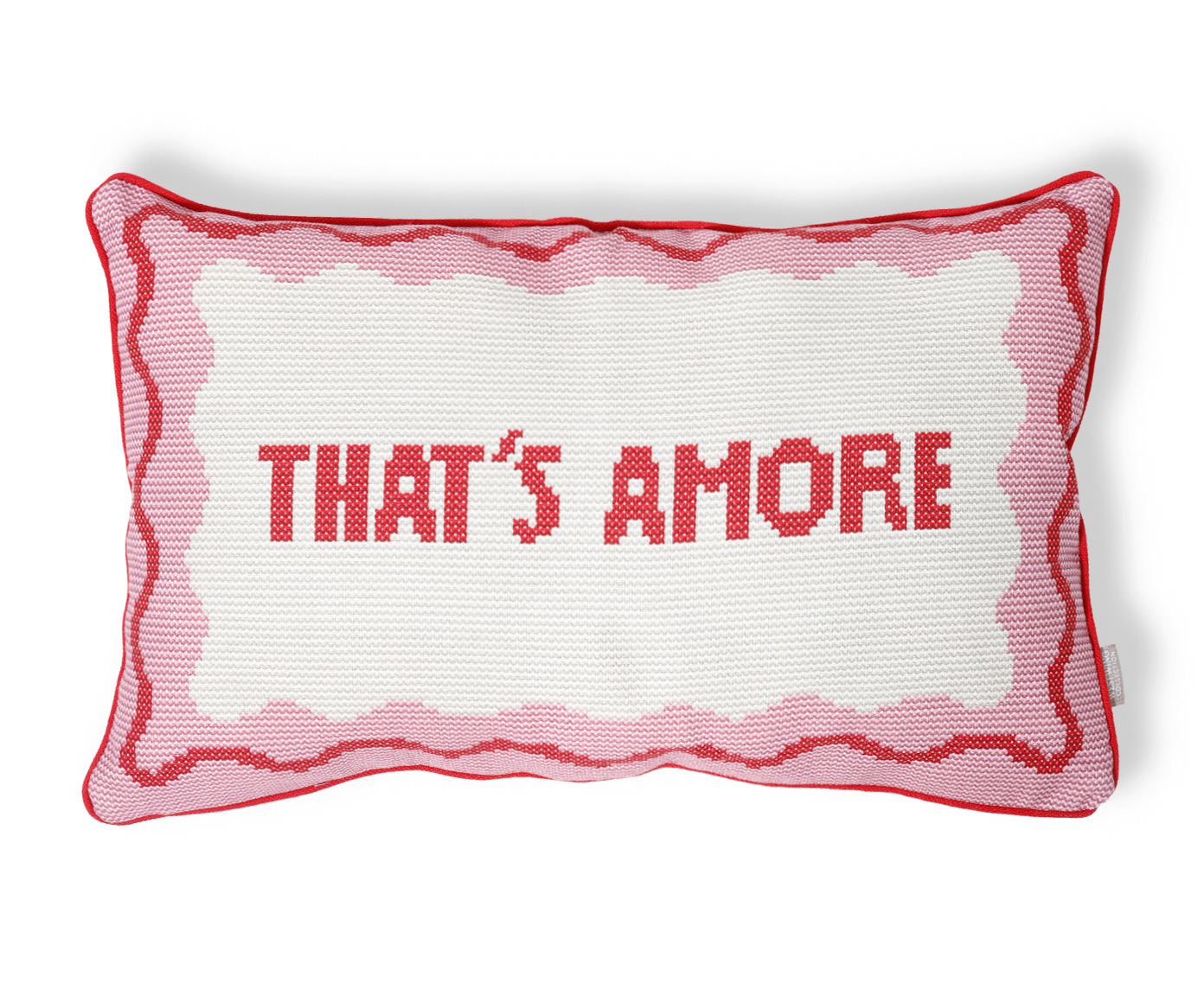 Capa de Almofada Retangular Estampada com Cordon&ecirc; Amore Rosa image number 0