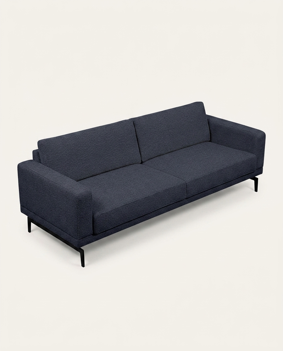 Sof&aacute; Bipartido em Linh&atilde;o Linea Azul Jeans Mescla - image 1