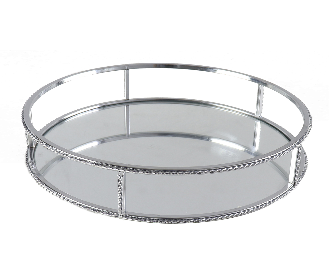 Bandeja Decorativa Twist Prata image number 0