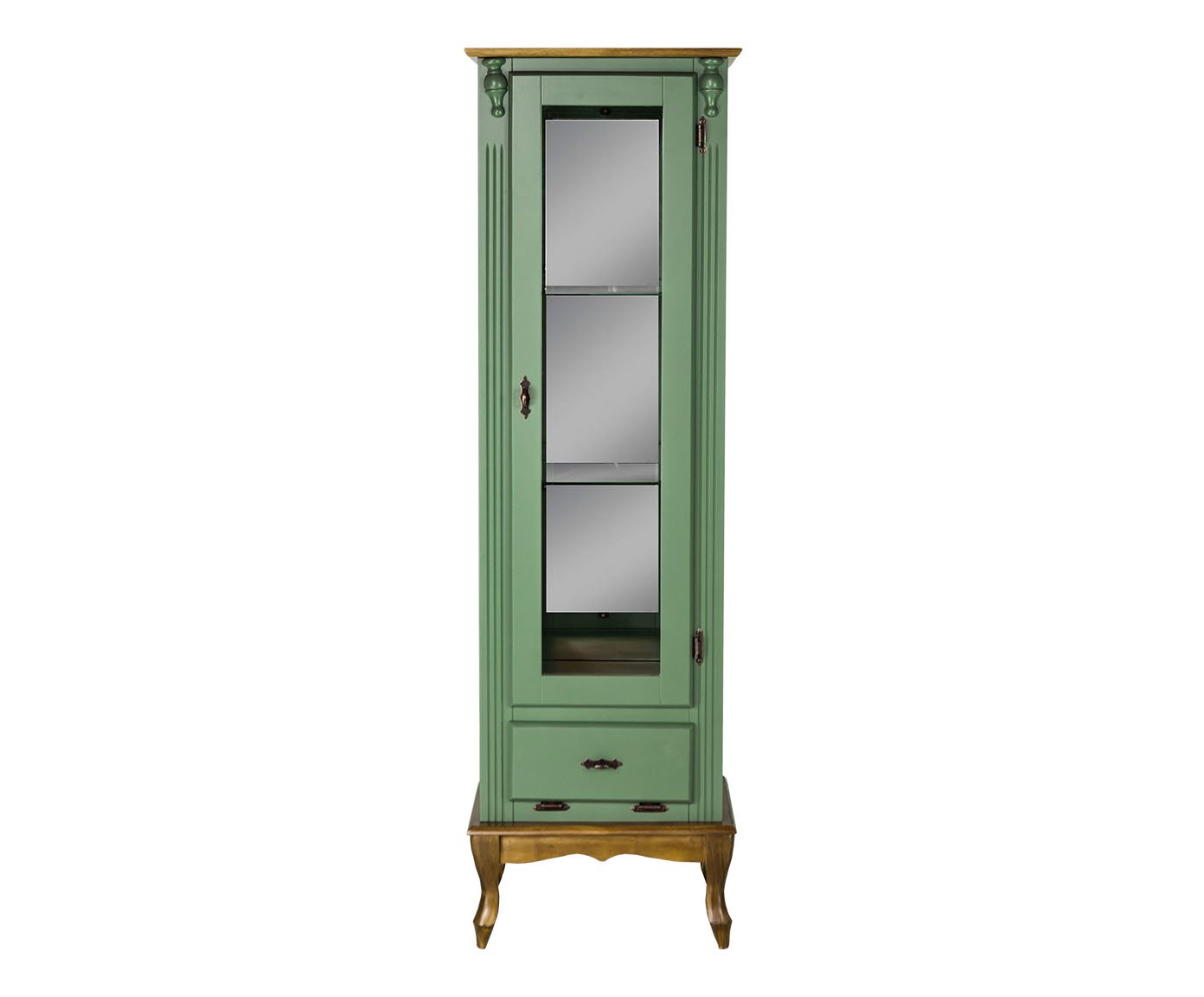 Vitrine Luiz Xv Rafaldini Verde Kalle e Imbuia Glaser image number 2