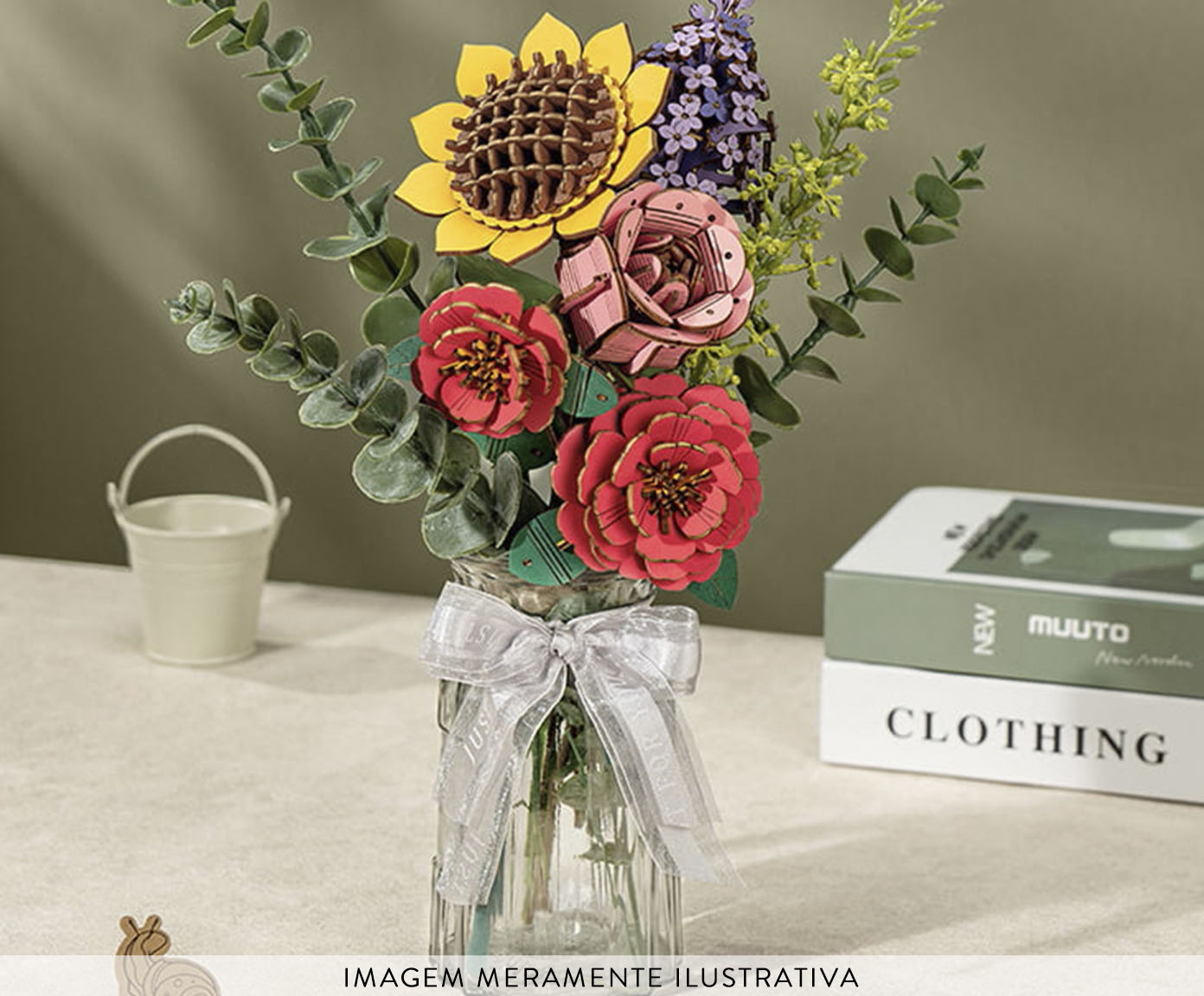 Quebra-Cabe&ccedil;a 3D Buqu&ecirc; de Flores image number 3