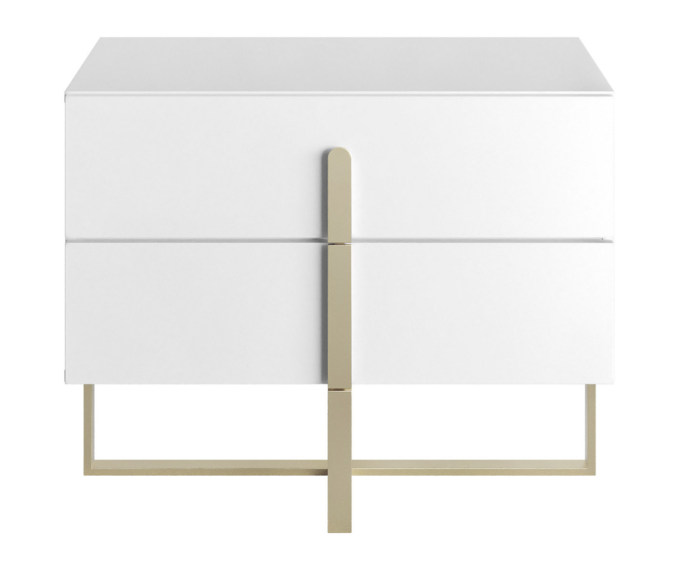 Mesa de Cabeceira Auri Branco e Champanhe - image 0
