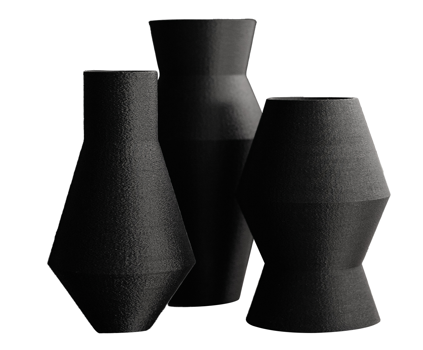Trio de Vasos Geom&eacute;tricos Preto - image 0
