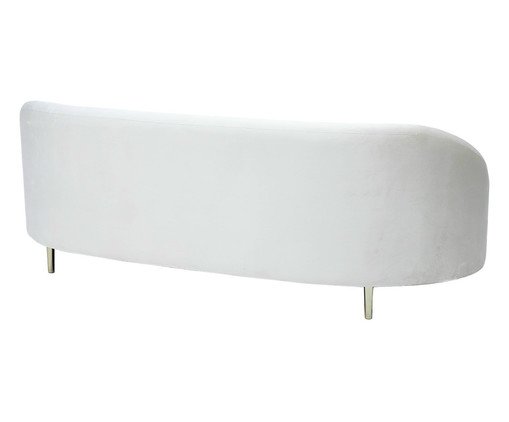 Sof&aacute; em Veludo Jayne com P&eacute;s Dourados - Off White image number 5