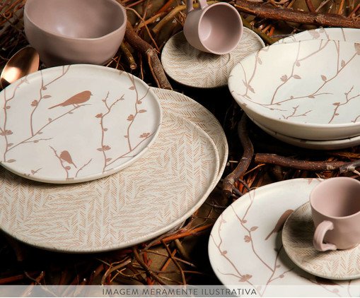 Jogo de Pratos Rasos Bio Stoneware Luar Cru image number 1