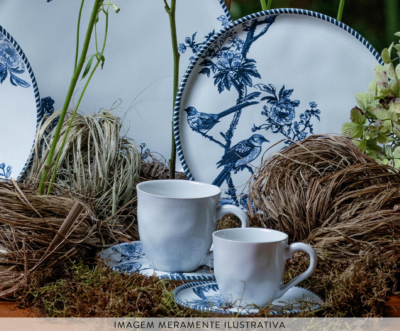Jogo de X&iacute;cara para Caf&eacute; Bio Rouxinol Floral image number 2