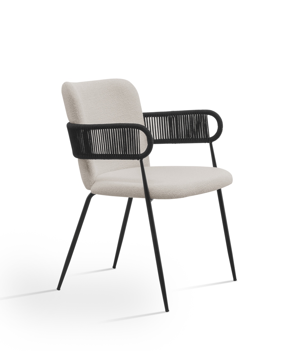 Cadeira Bled Black Boucle Slin Mescla Bege image number 2