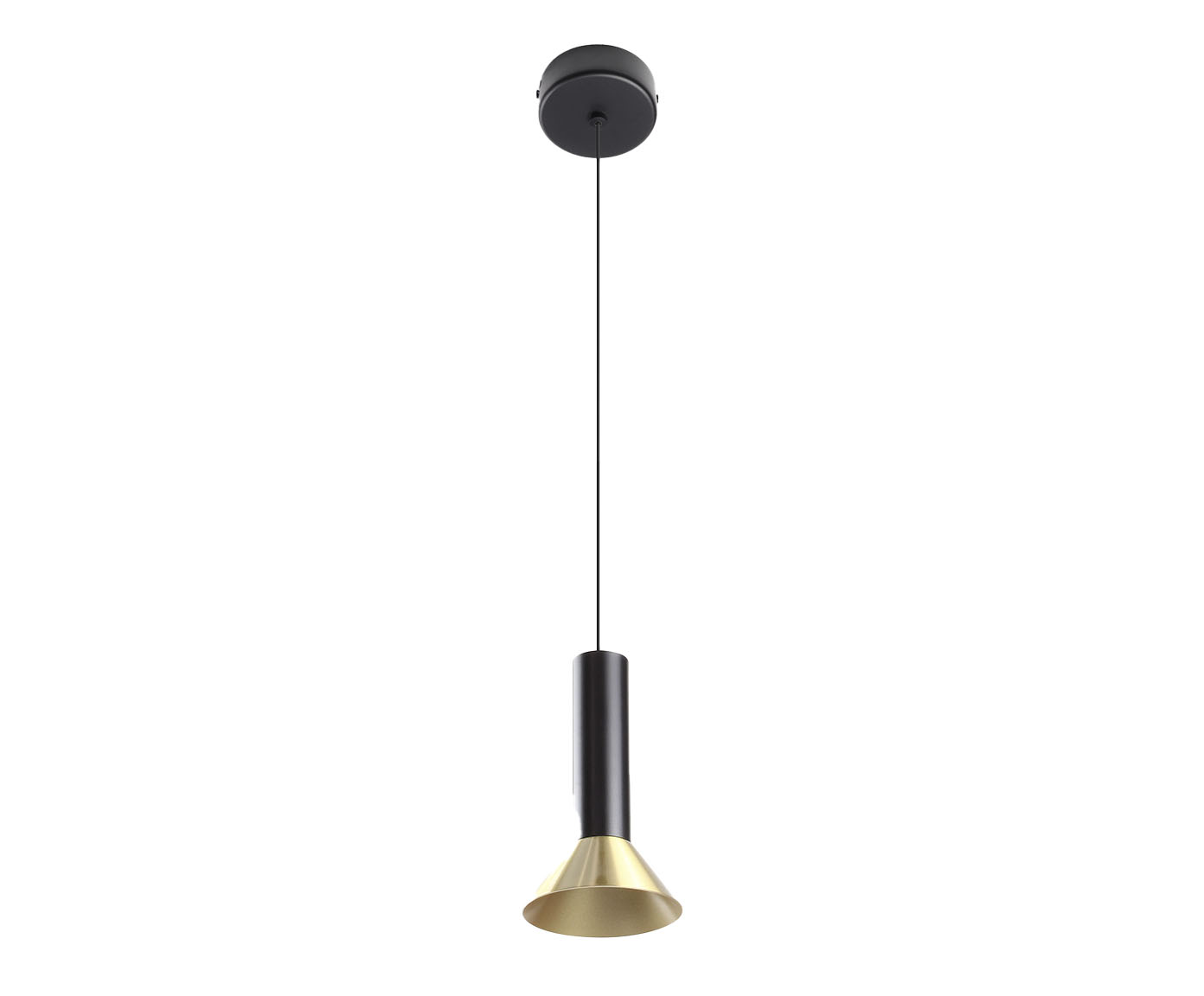 Pendente Led Zoom Preto e Dourado Escovado Bivolt image number 0