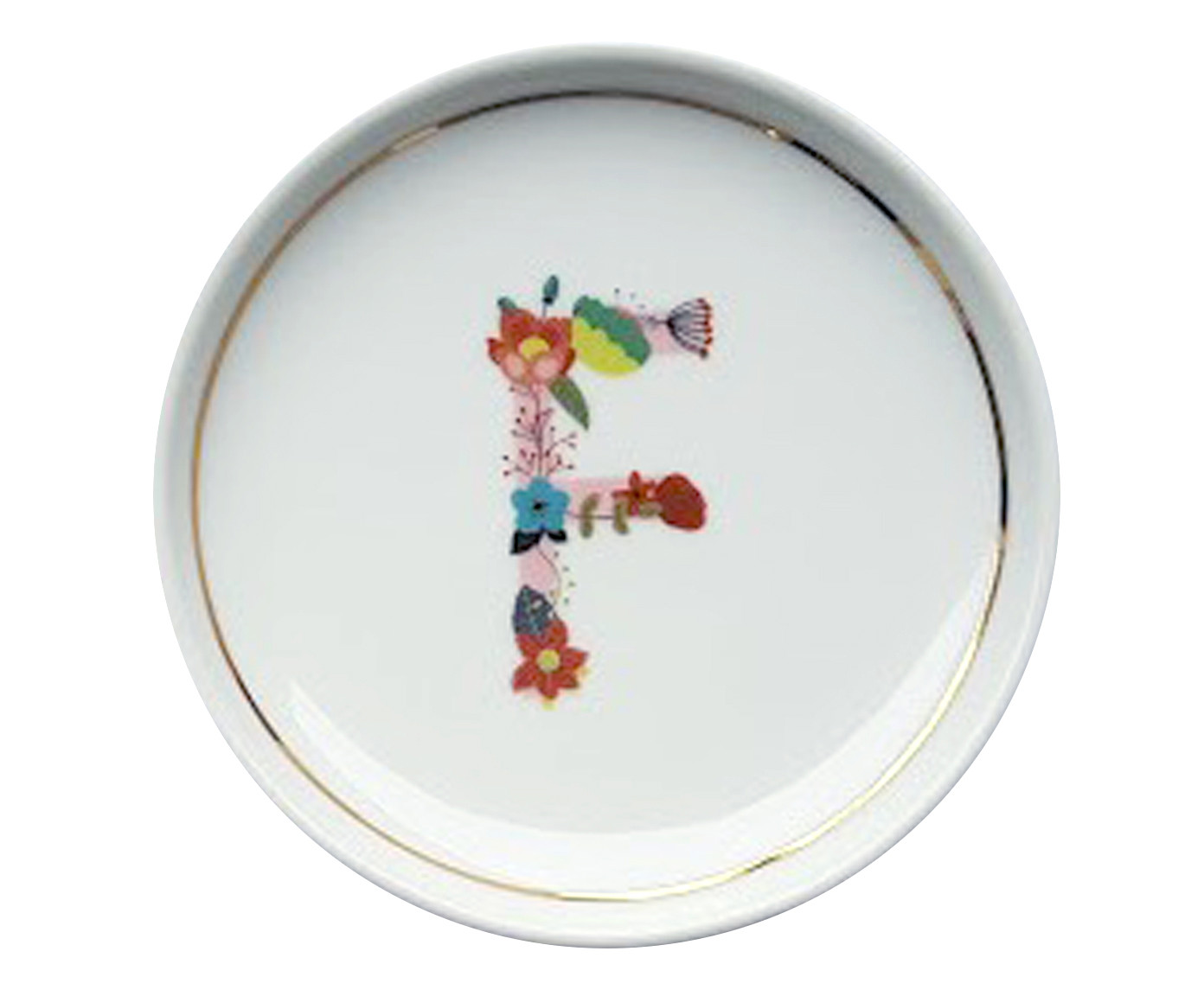Prato Decorativo em Porcelana Letra F image number 0